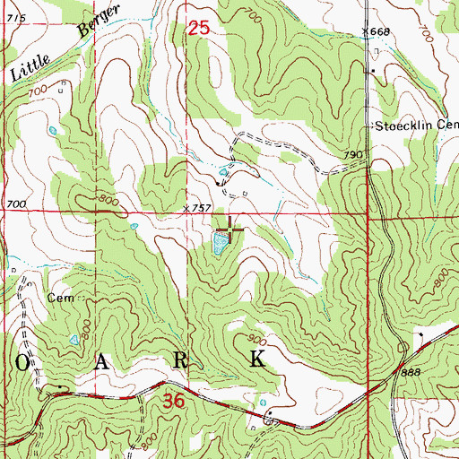 Topographic Map of Schneider Lake Upper Dam, MO