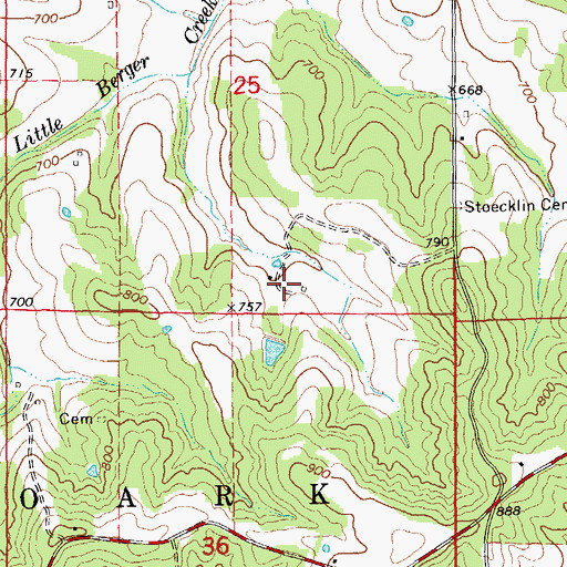 Topographic Map of Schneider Lake Lower Dam, MO