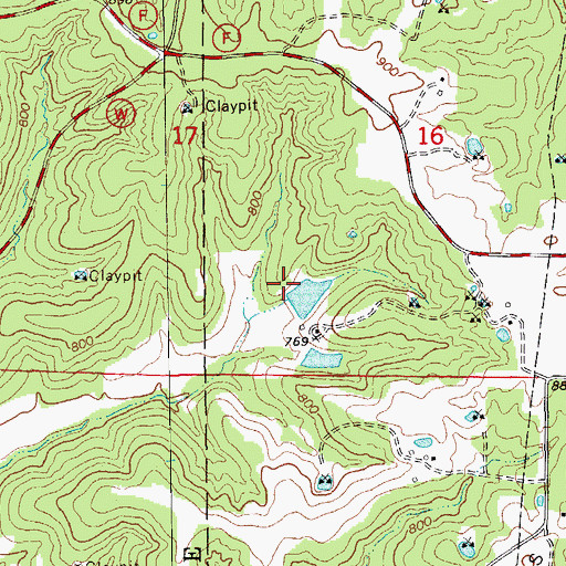 Topographic Map of Fricke Lake Dam, MO