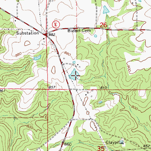Topographic Map of Weiss Lake Dam, MO