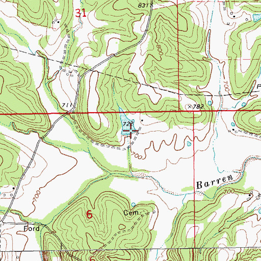 Topographic Map of Garofalo Lake Dam, MO