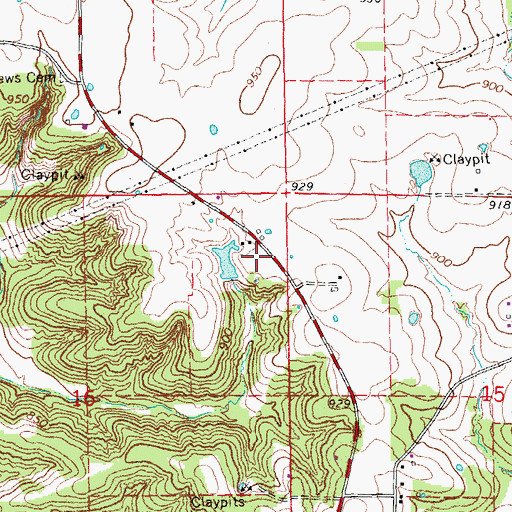 Topographic Map of Becker Lake Dam, MO
