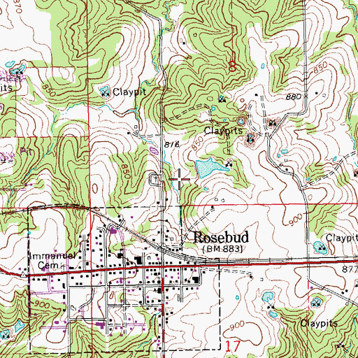Topographic Map of Brandt Lake Dam, MO