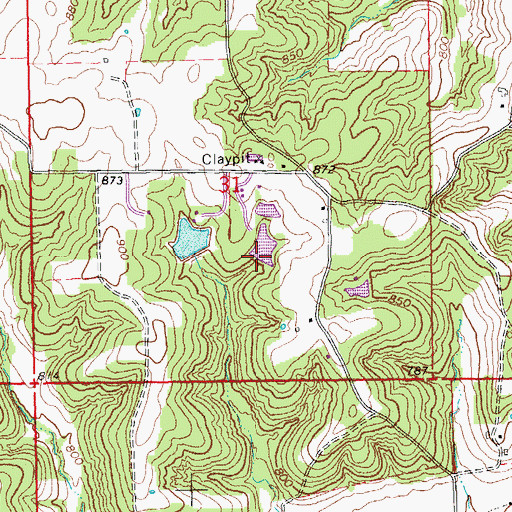 Topographic Map of Sunswept Lake Dam, MO