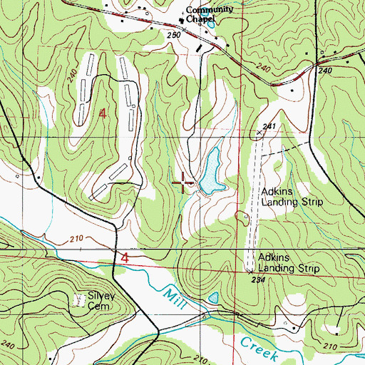 Topographic Map of Lafayette Lake Dam, MO