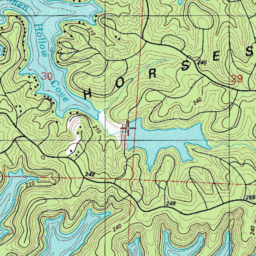 Topographic Map of Treeline Lake Dam, MO
