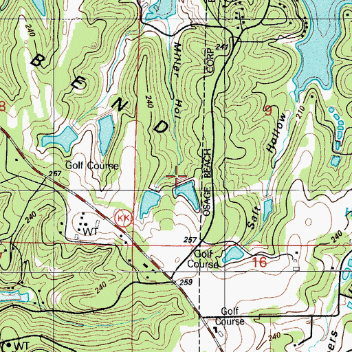 Topographic Map of Burton Duenke Lake Number 5 Dam, MO