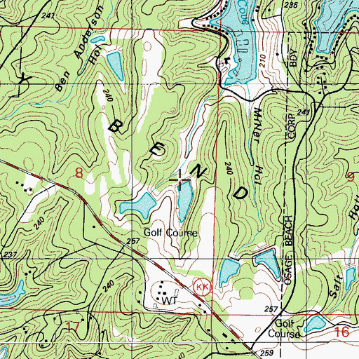 Topographic Map of Burton Duenke Lake Number 1 Dam, MO