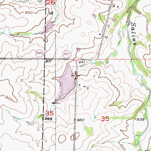 Topographic Map of Langkop Lake Dam, MO