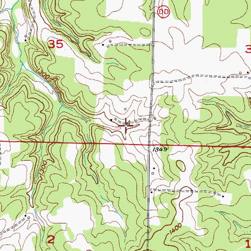 Topographic Map of Lehar Lake Dam, MO