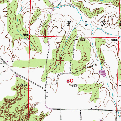 Topographic Map of Farthing West Dam, MO