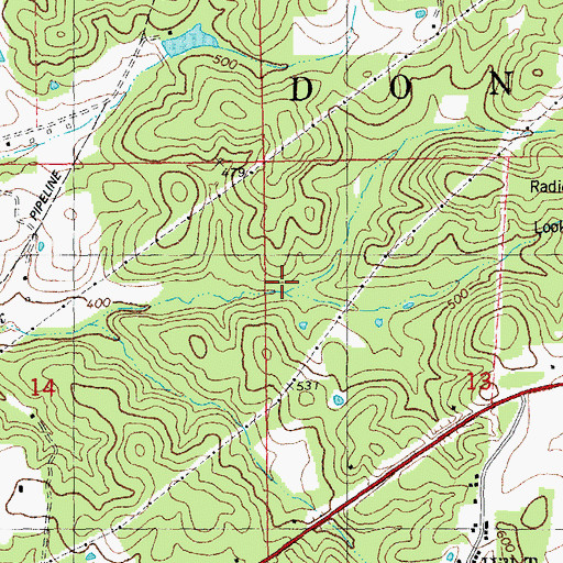 Topographic Map of Emerald Lake Dam, MO