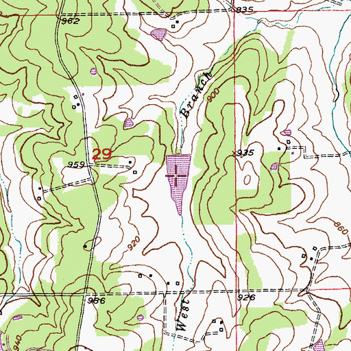 Topographic Map of Kozlowski Lake, MO