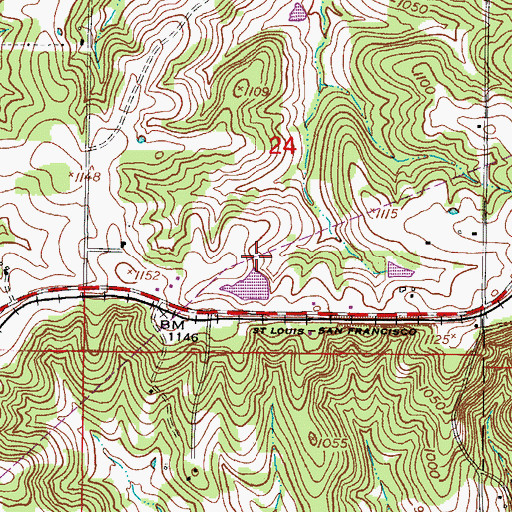Topographic Map of Wooldridge Lake Dam, MO