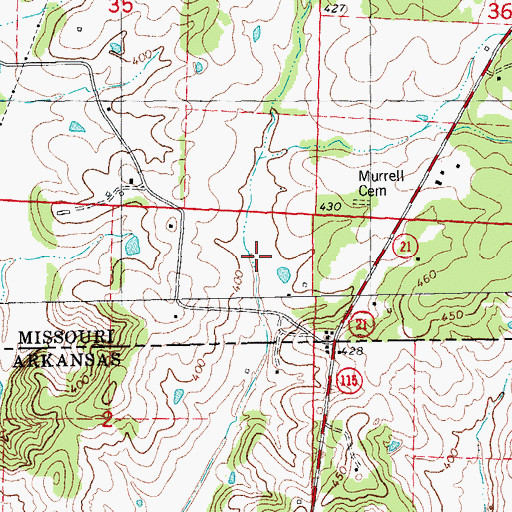 Topographic Map of Fourche Creek Watershed Number 13 Dam, MO