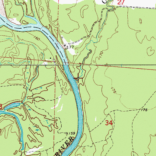 Topographic Map of Casa Massa Creek, AR