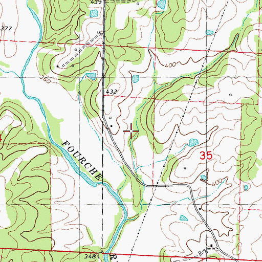 Topographic Map of Fourche Creek Watershed Number 12 Dam, MO
