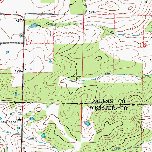 Topographic Map of Hannon Lake Dam, MO