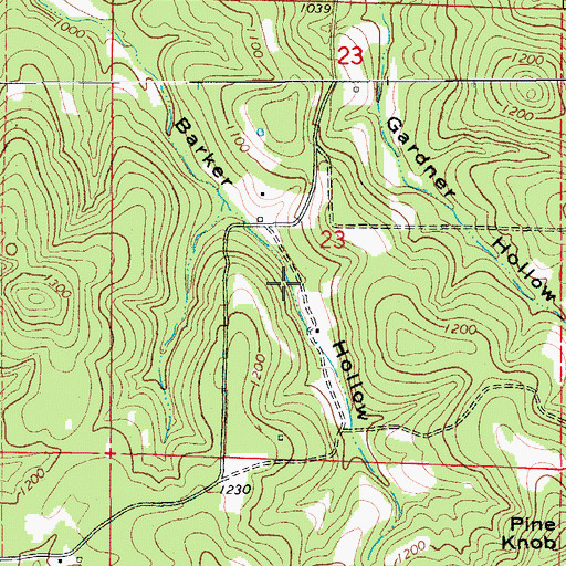 Topographic Map of Gardner Dam, MO