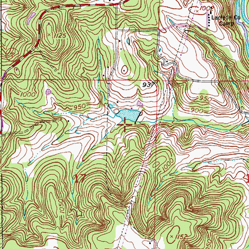 Topographic Map of Gillming Lake Dam, MO