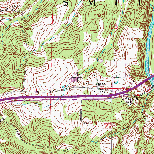 Topographic Map of Vancak Lake Dam, MO