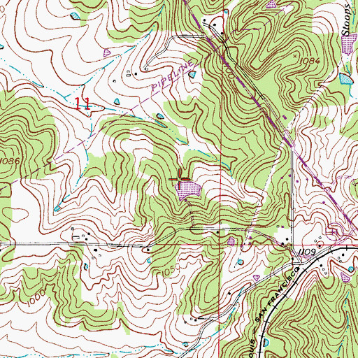 Topographic Map of Moore Lake Dam, MO