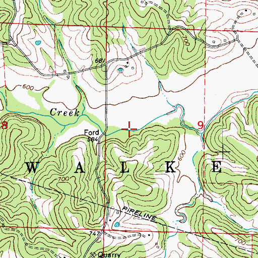 Topographic Map of Mayhugh Lake Dam, MO