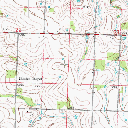 Topographic Map of Hagewood Lake Dam, MO