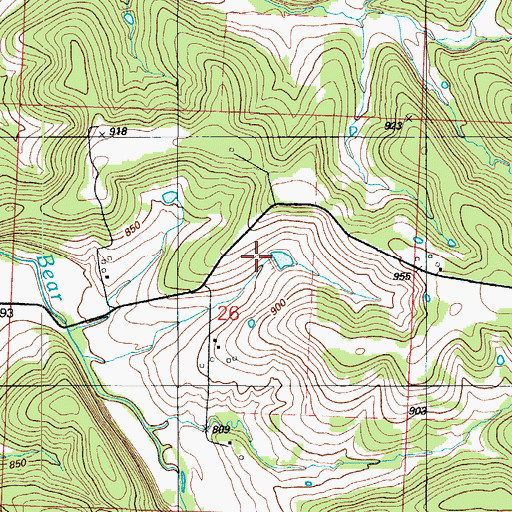 Topographic Map of Roth Lake Dam, MO