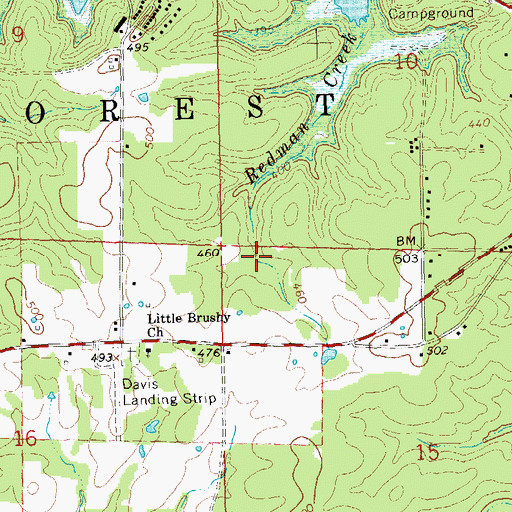 Topographic Map of Roper Lake, MO