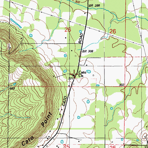 Topographic Map of Cato Church, AR