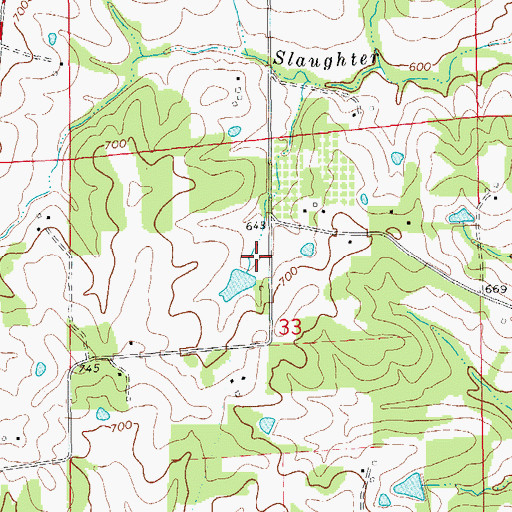 Topographic Map of Luecker Lake Dam, MO