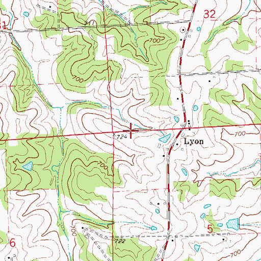 Topographic Map of Schepp Lake Dam, MO