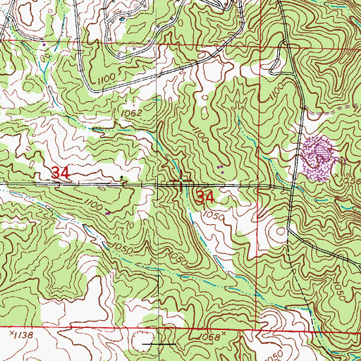 Topographic Map of Bloodland Quad Number 3 Dam, MO
