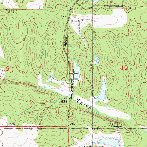 Topographic Map of Perkins West Lake Dam, MO