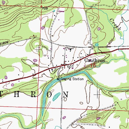 Topographic Map of Cauthron, AR