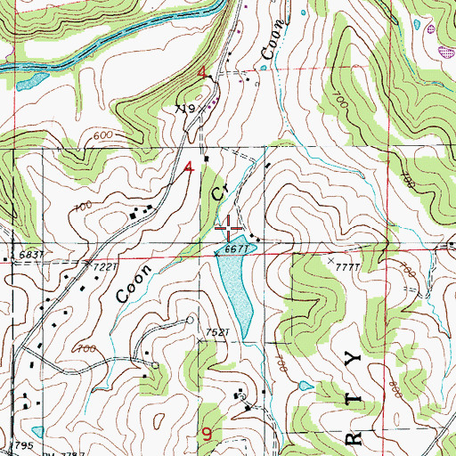 Topographic Map of Vanloo Lake Dam, MO