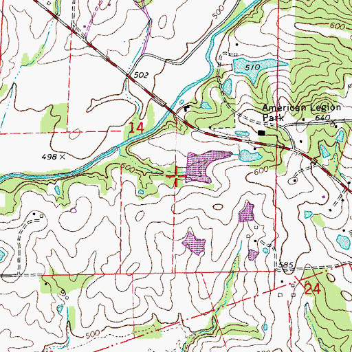 Topographic Map of D Bunge Lake Dam, MO