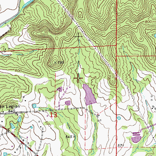 Topographic Map of H Bunge Lake Dam, MO