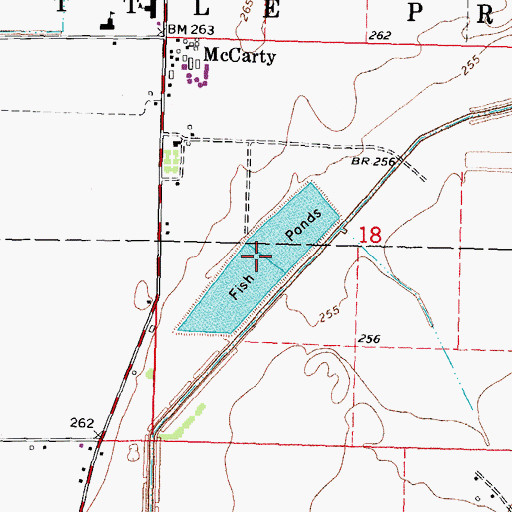 Topographic Map of Half-Moon Lake Dam, MO