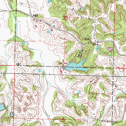 Topographic Map of Oran 25 Club Dam, MO