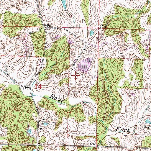 Topographic Map of Diebold Orchards Section 14 Dam, MO