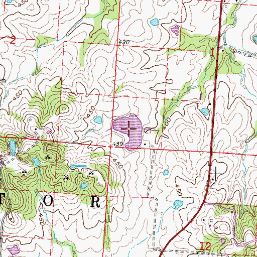 Topographic Map of Whites Lake, MO