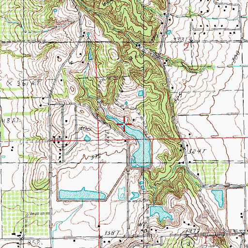 Topographic Map of Devasia Lake, MO