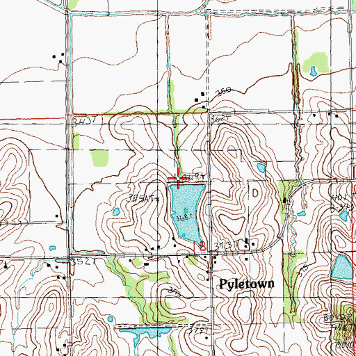 Topographic Map of Thomason Lake Dam, MO
