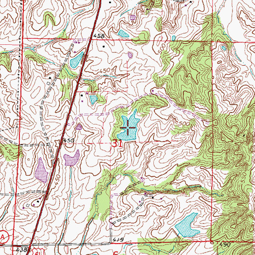 Topographic Map of Draper Lake, MO