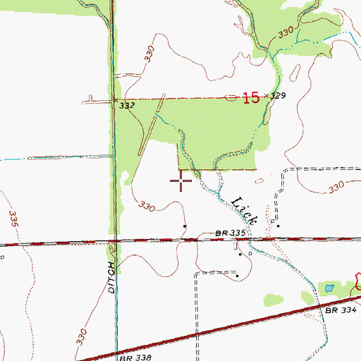 Topographic Map of Avis Fishing Lake Dam, MO