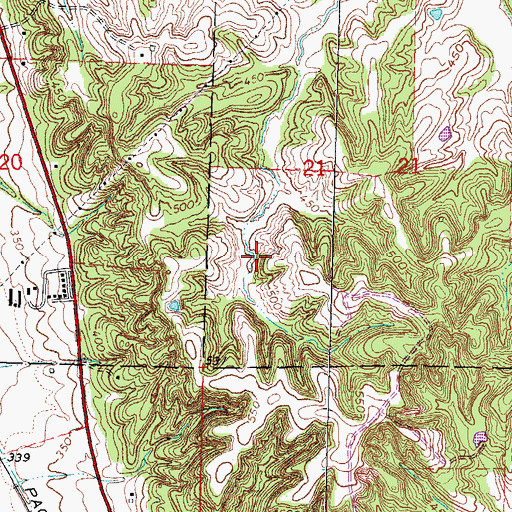 Topographic Map of Lookout Mountain Resort Lake, MO