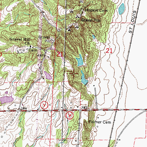 Topographic Map of Montgomery Lake Lower Dam, MO
