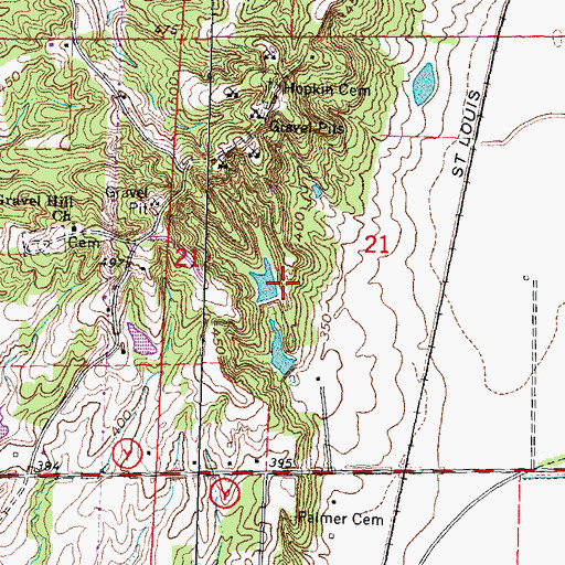 Topographic Map of Montgomery Lake Upper Dam, MO